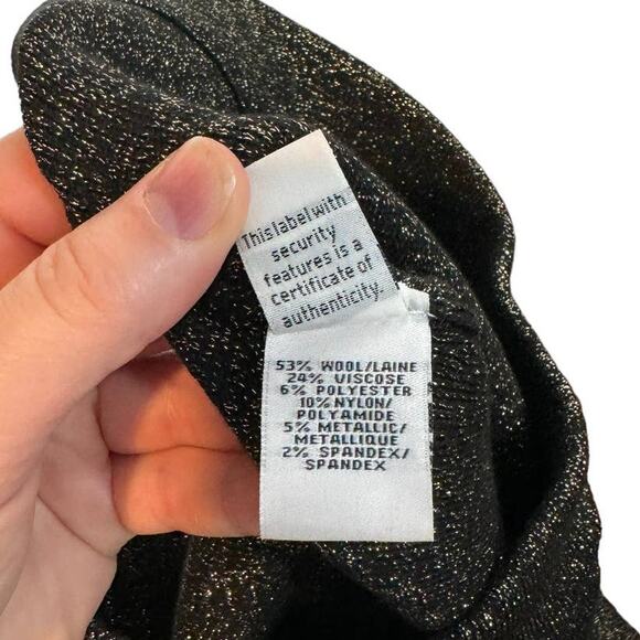 Diane Von Furstenberg Black Gold Sparkly Pencil‎ Skirt P / XS - Picture 7 of 10